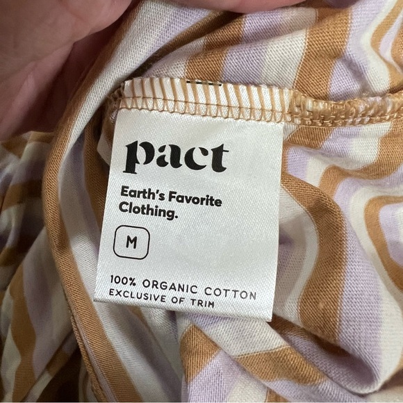 Pact Medium Soho Stripe 100% Organic Cotton V Neck Softspun Tank Dress NWT Y2 - Picture 4 of 4